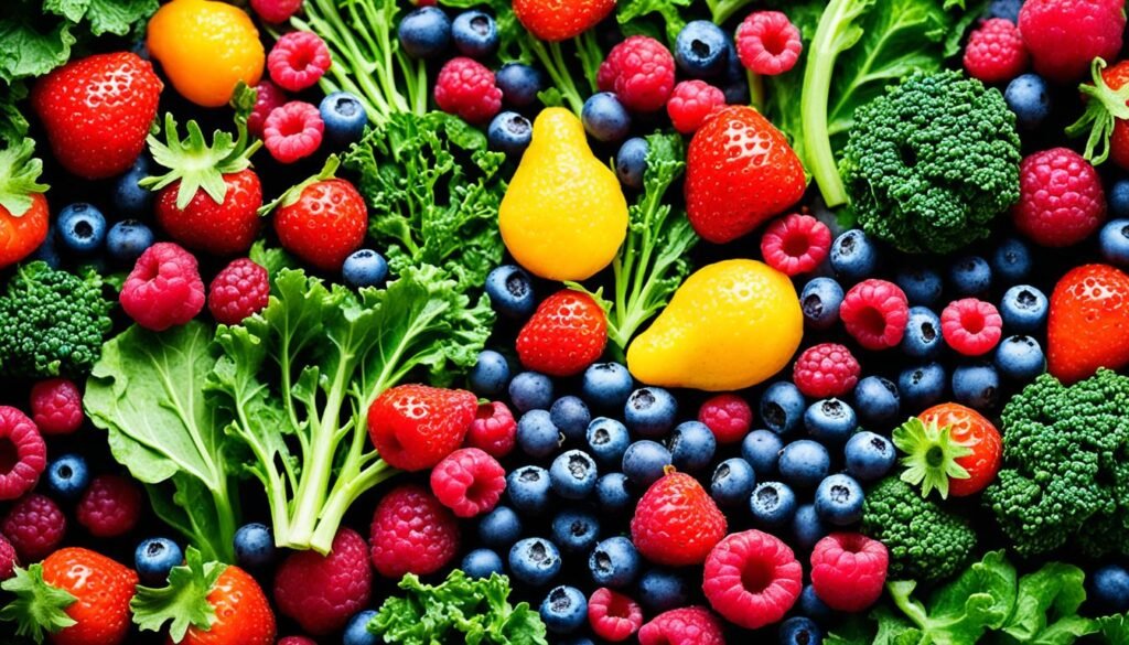 berries, kale, and leafy greens